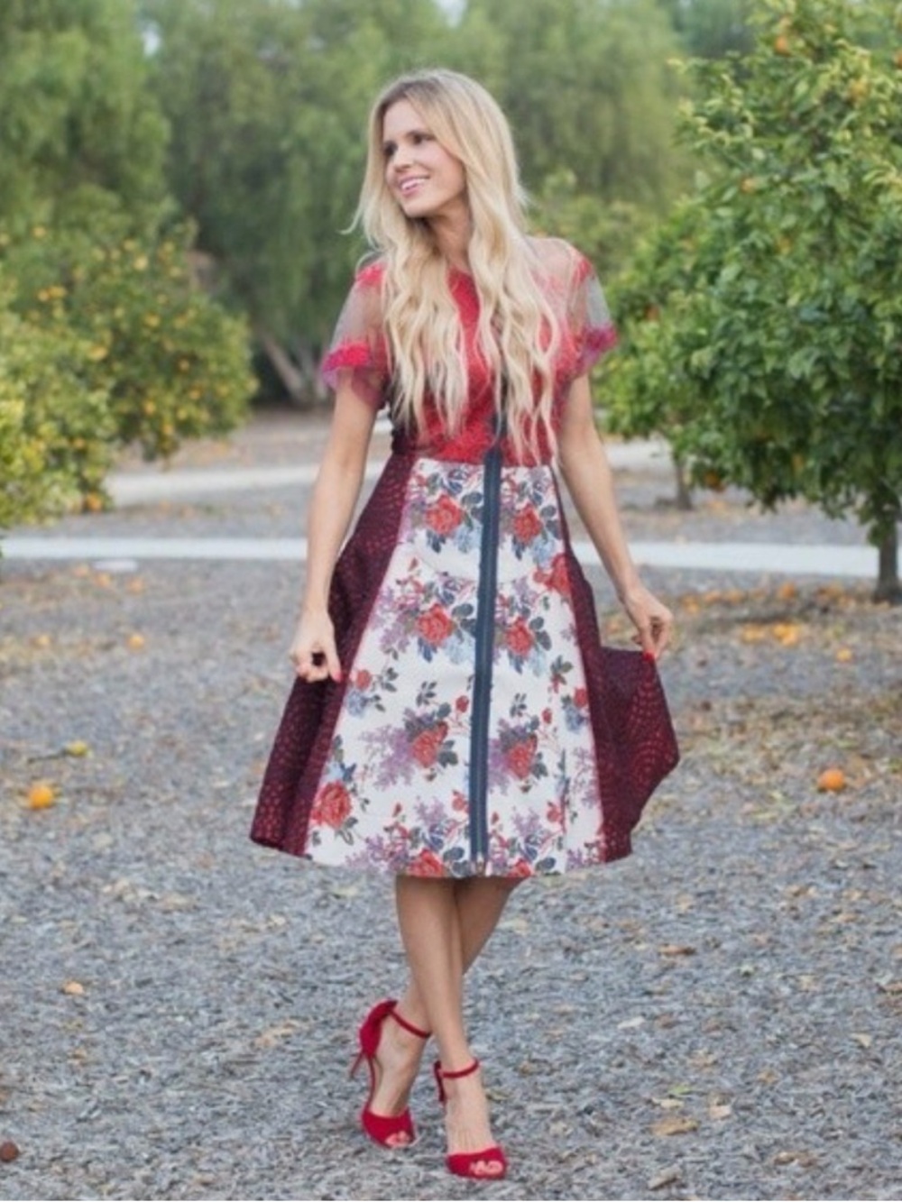 Anthro Byron Lars Beguile Winter Rose Dress Brocade Lace 0 2